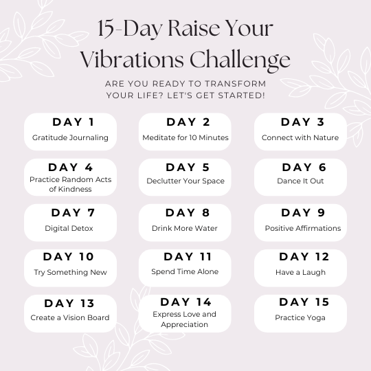 15-Day Raise Your Vibrations-Calendar