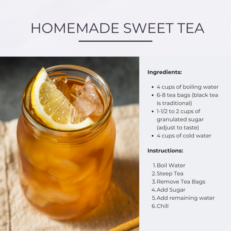 How to Make the Best Homemade Sweet Tea in Just Minutes - Recipe Card