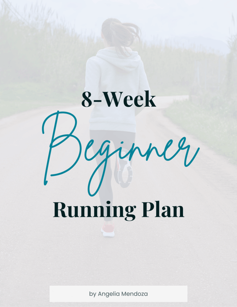 Woman jogging down a country road in athletic wear, promoting an 8-week beginner running plan. Perfect for those searching for a beginner running plan to build endurance and fitness gradually.